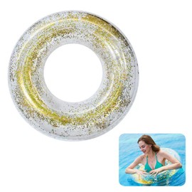 Swimming Ring Adult Large Swimming Ring Inflatable Swimming Ring Adult Transparent Floating Ring Summer Floating Water Toy for Pool Sand Beach Party Sequins