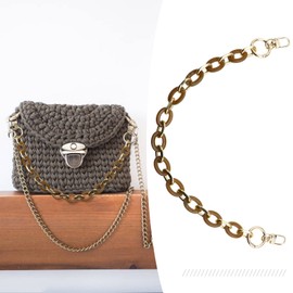 EMSea Chunky Acrylic Purse Strap Handbag Chain Handle Replacement Strap DIY Purse Bag Making Decoration Accessory 41cm Long Brown