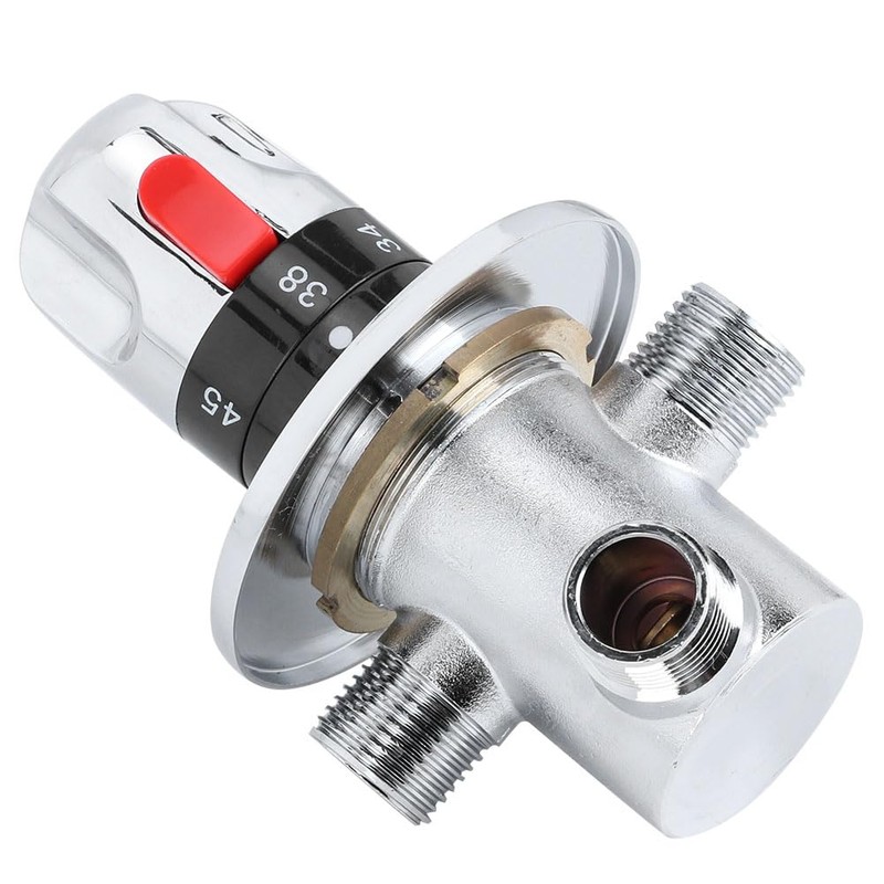 G1/2 Thermostatic Mixing Valve - Solid Brass Element - Hot/Cold