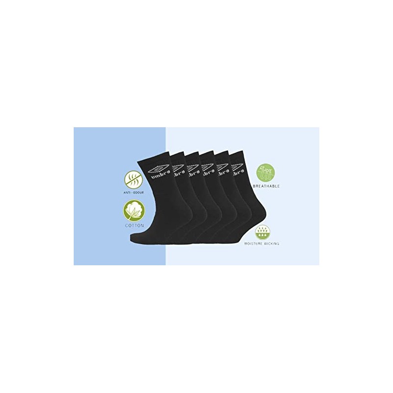Umbro - Men's Sport Performance Socks (6 pair pack) (Black