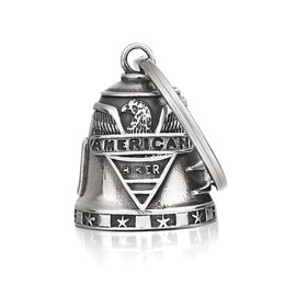 Stainless Steel Eagle with American Biker Engraving Cast Bell Key Chain,Heavy Rider Bells Accessory & Key Chains for Luck