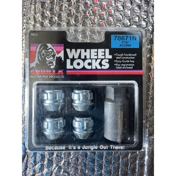 Gorilla 78671N Wheel Locks – 7/16″‑20 Acorn, Conical Seat –