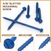 Wokape 52PCS 3/16" x 2-1/4" Slotted Hex Concrete Screw Anchor
