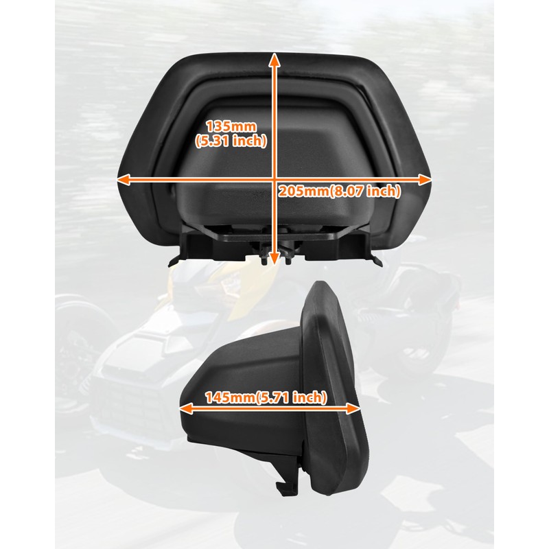 1Up Driver Backrest for Can-Am Ryker, Adjustable Angle Lumbar Support