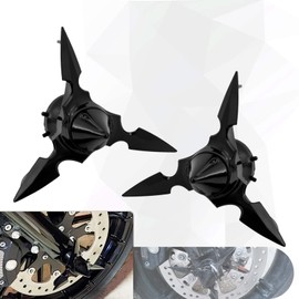 HCmotorku Motorcycle Front Axle Nut Covers Cap Spun Blade Spinning Plastic Fit for Harley Touring Electra Road Street Glide Softail Dyna Sportster XL XG (Black)