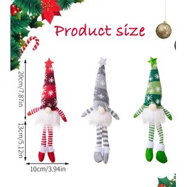Pack of 3 Christmas Gnomes Christmas Decoration with LED Light, Christmas Decoration Christmas Gnomes Plush Decorations Luminous Christmas Gnome Figures Christmas Decoration with Lighting (Stripes)