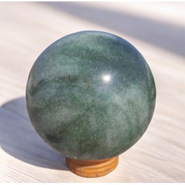 Generic Large Green Aventurine Sphere, Aventurine Ball, Aventurine Crystal Sphere, Gemstone Crystal Sphere with Metal Stand