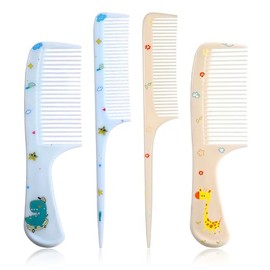 Styquenzer Bonito Juego de Peines para El Cabello, 4 Cepillos de Plástico para Niños Pequeños, Peines de Cola de Rata con Dientes Finos, Peine...     