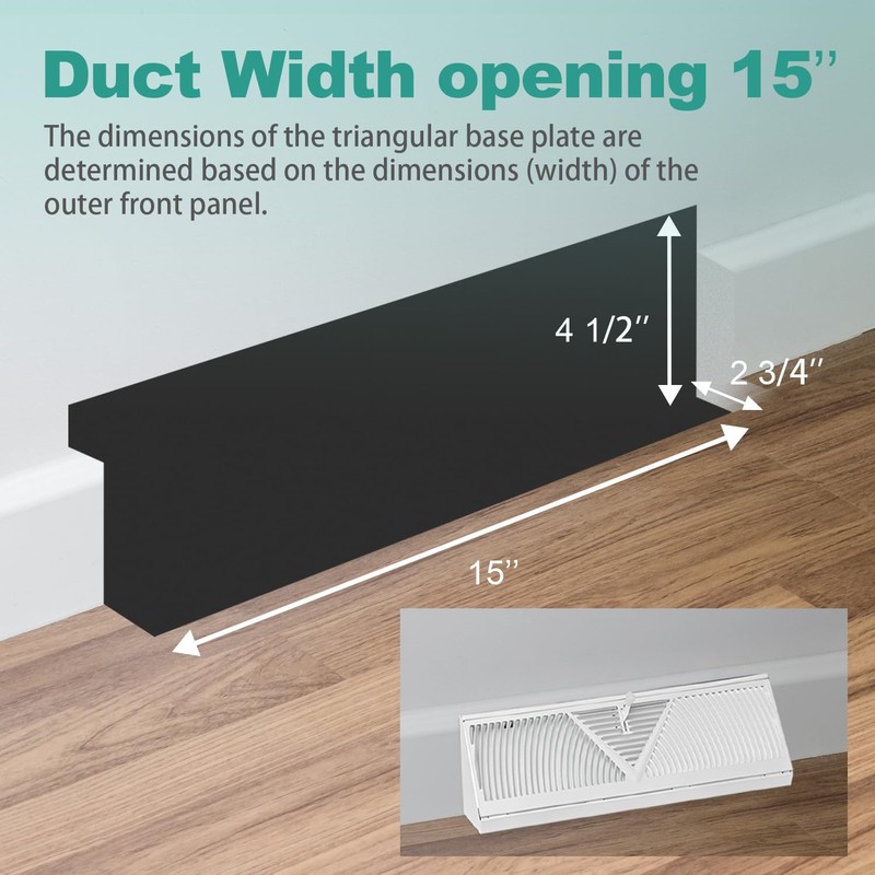 6 Pcs Baseboard Diffuser Register 15 Inch Duct Opening Size
