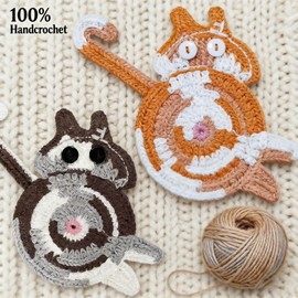 Coasters Set of 5, Fun Woven Creative Cat Coasters, Cute Coffee Coaster for Home Decor Tabletop Protection Suitable for Kinds Cups, Gifts for Women, Mom, Her, Friends, Birthday