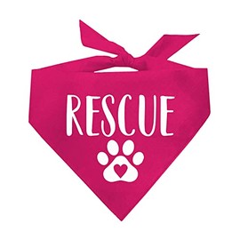 Rescue with Heart Paw Dog Bandana (Hot Pink, OS 83)