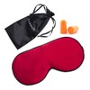 Freshbaffs 100% Silk Sleep Mask Free Ear Plugs Included (Black)