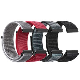ShuYo Sport Loop Nylon Band18mm 19mm 20mm 22mm Watch Band Quick Release,Soft Fabric Nylon Adjustable Rugged Velcro Replacement Wristband Strap for Men Women（19mm 4-Pack）