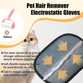 FNIUANF Pet Hair Removal Glove for Cats & Dog, 2025 New Upgrade Pet Hair Remover Electrostatic Gloves, Tarifa Pets Hair Remover, Reusable Pet Hair Remover Glove (2pcs)