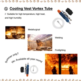 Air Conditioner Vortex Tube Cooling Vest Vortex Tube Welding Steel Cooling Vest with Refrigerator Belt for High Temperature High Fever High Humidity ice vest compressed air cooling vest Vests