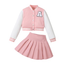 YOURUIKEY Girls Skirt Set Outfits Long Sleeve Sweatshirt and Pleated Skirts Back to School Sweatsuits Fall Clothes Size 13-14Y