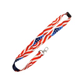 PinMart Patriotic Waving American Flag Lanyard w/Safety Release