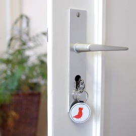 Mr. & Mrs. Panda Round Keyring Shrimp French Gift Sea Creatures Holiday Sea Crab French Guardian Angel Bag Pendant, White