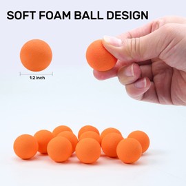 48 Pieces Power Popper Refill Balls Soft Foam Balls Approx 1.2 Inch in Diameter, Foam Balls for Popper Air Blaster Toy Guns, Replacement Foam Bullet Ball for Shooting Game Toy Guns, 48 PCS (Orange)