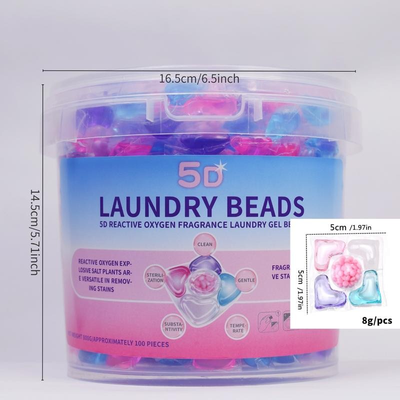 Long Lasting Fragrance Laundry Beads, 5-In-1 Multi-Purpose Cleaning Solution, Effective