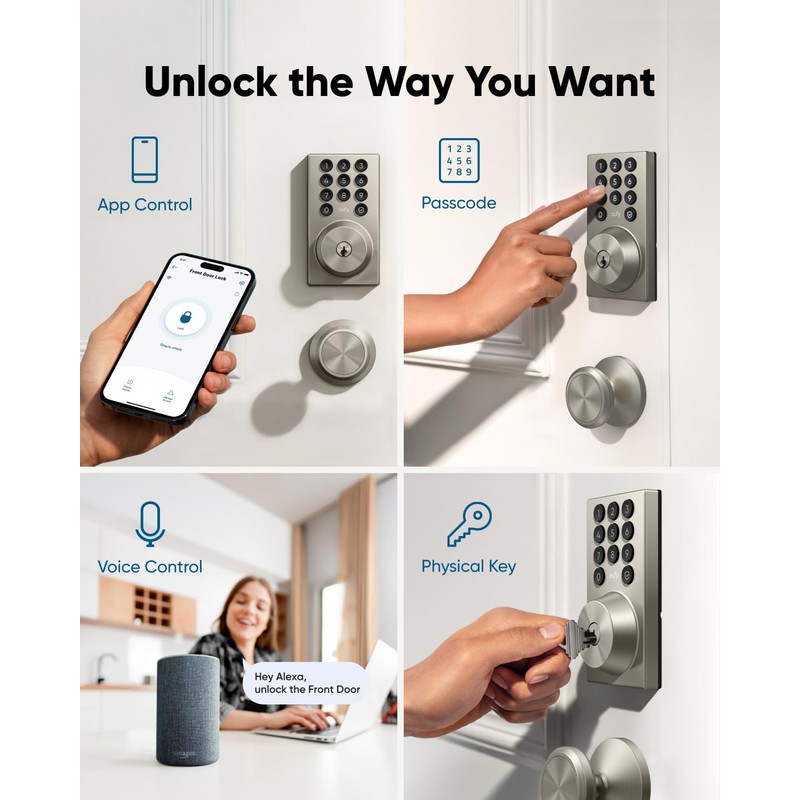 eufy Security Smart Lock C30, Keyless Entry, Built-in WiFi Deadbolt