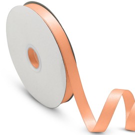 FQTANJU Salmon Satin Ribbon Double Faced Satin 1/2 inch x Continuous 55 Yards Ribbon for Gift Wrapping Wedding Party Wreath Bows Bouquet Floral Arrangement Home Decoration
