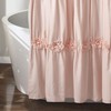 Lush Decor Darla Ruched Floral Bathroom Shower Curtain, 72” x