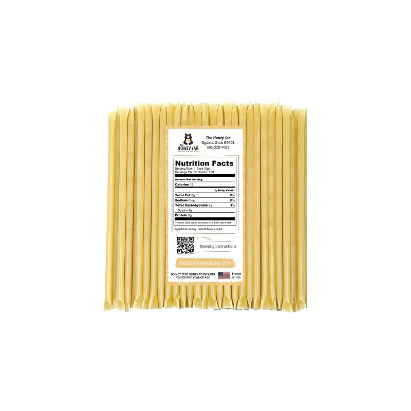 The Honey Jar Vanilla Flavored Honey Sticks - Pure Honey