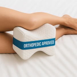 SWEET REST Ergonomic Knee Separator Pillow, Memory Foam, Anatomical Shape, Standard, White, RMF001
