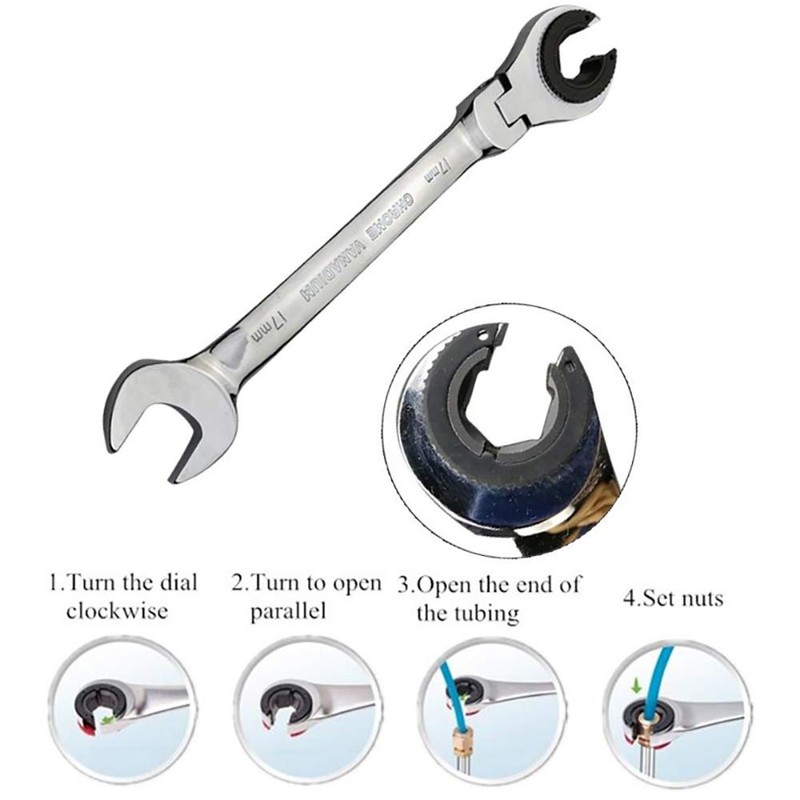 11mm Pipe Ratchet Flex Head Metric Oil Flexible Double Open