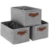 Patvingot Linen Canvas Storage Baskets - Foldable Fabric Boxes with