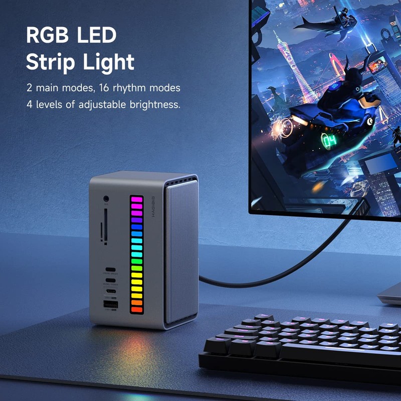 Hagibis USB C Docking Station with M.2 NVMe/SATA SSD Enclosure