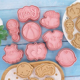 U-Vathing 8-Piece 3D Baby Shower Cookie Cutter Set