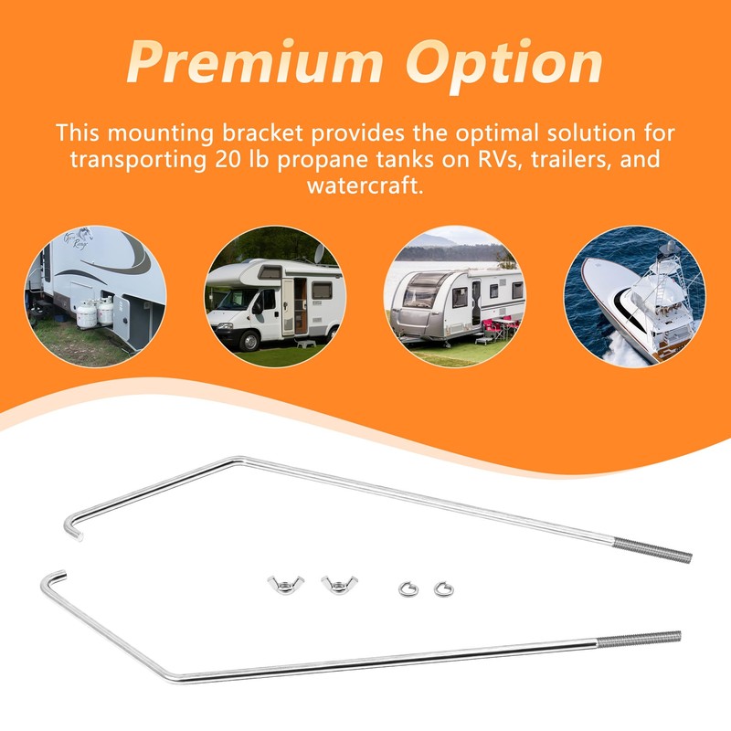 Camper RV Propane Tank Hold Down Bracket Kit 20Lbs -