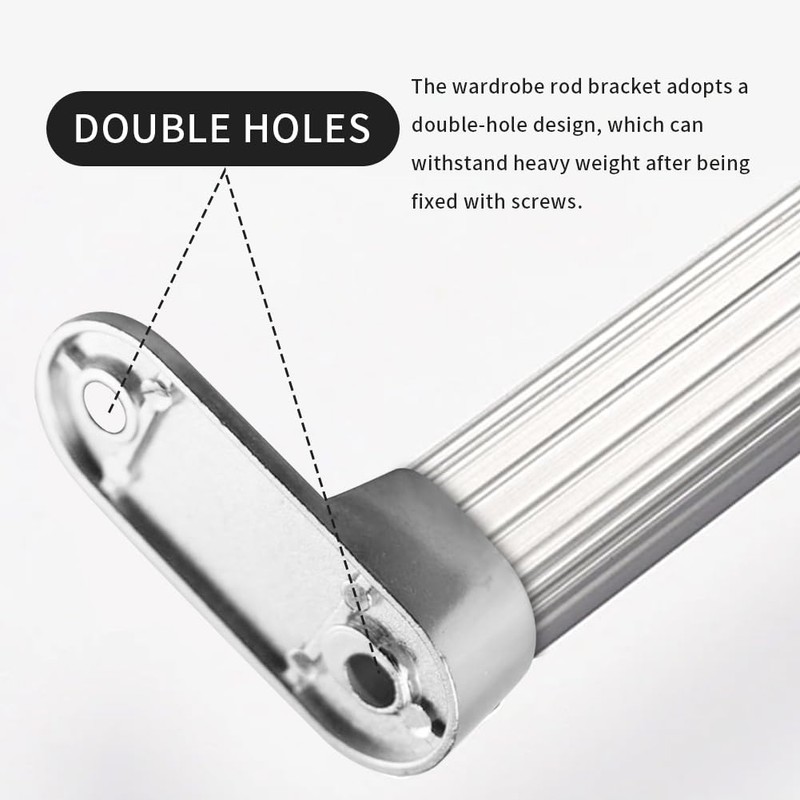 8 PCs Wardrobe Rod Bracket,Oval Closet Rod End Supports 2