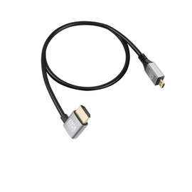RIIEYOCA 90 Degree Left Angle UHD 8K HDMI Male to Micro HDMI Male 48Gbps High Speed 2.1 Cable Supports 8k@60Hz, 1080p, ARC, 3D, for DVR, HDTV(Left Angle, 0.5m)
