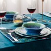 Melamine Dinnerware Set 12 PCS Teal Turquoise Tableware Plates Bowls