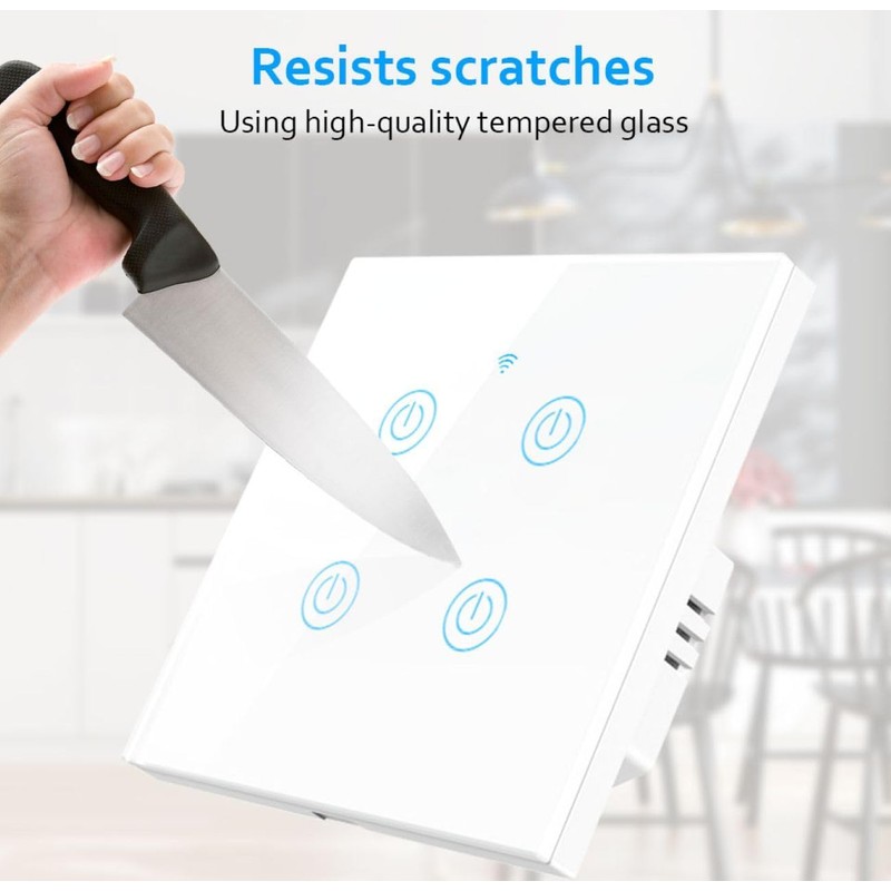 Smart Touch Light Switch with LED Backlight, Black, 1 Gang