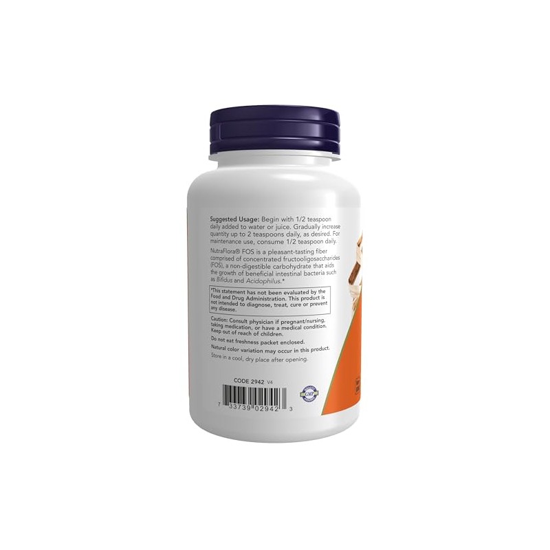 NOW NutraFlora FOS,4-Ounce