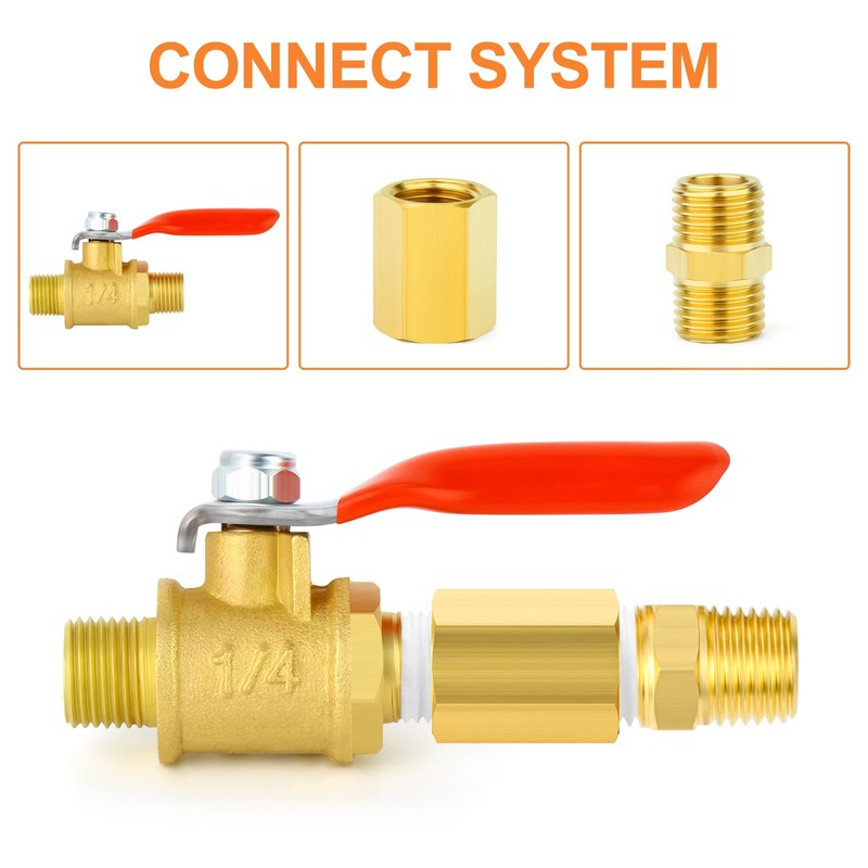 GASHER 12PCS Brass Pipe Fitting, 3/8" x 3/8" BSP Male