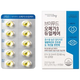 V Food Omega 3 Dual Care 36.6g, 60 tablets, 1 unit / 브이푸드 오메가3 듀얼케어 36.6g, 60정, 1개