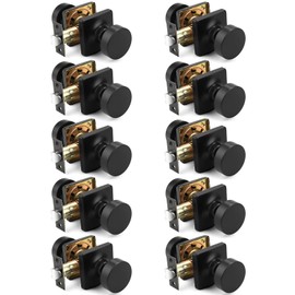 Probrico Bulk Passage Door Knobs Interior 10 Pack, Matte Black Square Door Handles for Closet/Hallway, Unique Classic Door Knobs Without Key