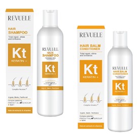 2tlg. Set REVUELE KERATIN Haar Shampoo 200ml + Balm Spülung 200ml
