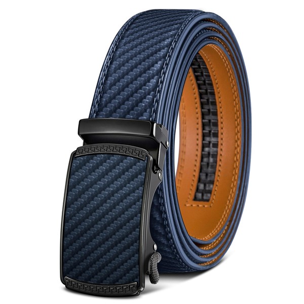 BULLIANT Men's Ratchet Leather Belt, Automatic Clasp, for Men’s Suit,