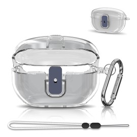 【Upgraded Lock】 Compatible with Sony WF-1000XM5 Case Cover, LED Soft TPU Super Protective Clear Shell for Sony XM5 Wireless Earbuds with Lanyard & Keychain （Clear）