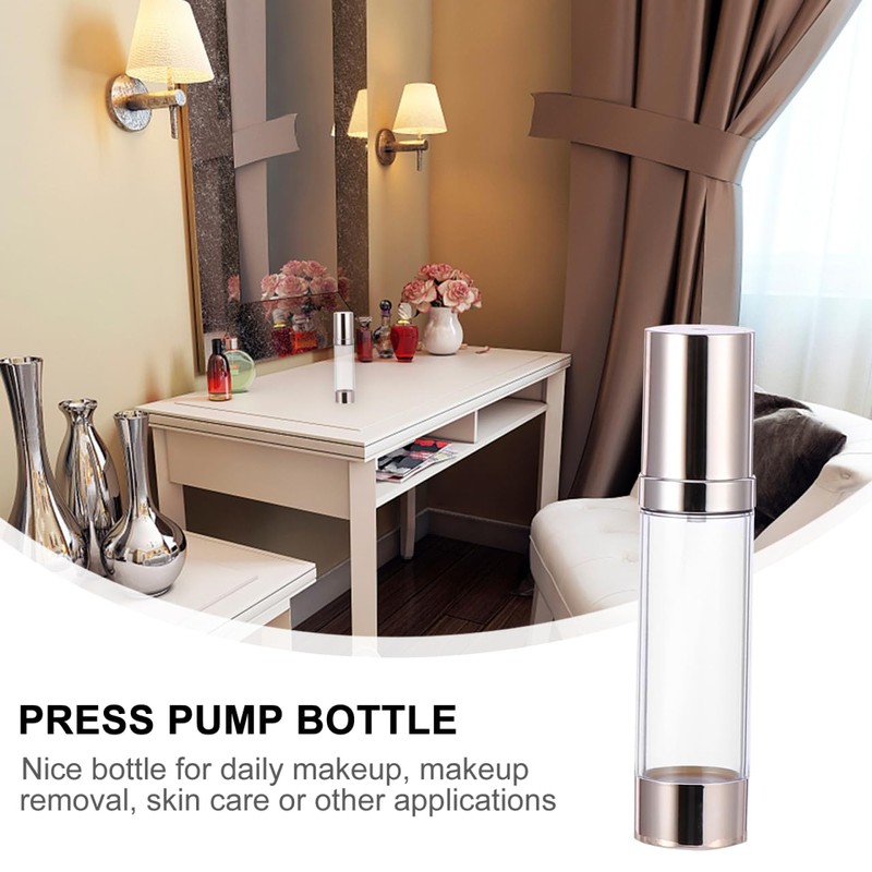 Healifty Refillable Airless Pump Bottle 50 ml Empty Cosmetic Dispenser