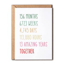 EruditeGifts 13th Anniversary Card - Funny 13 Years Wedding Anniversary Card - 5x7 Inches
