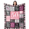 50th Birthday Gifts for Women Blanket 150x130CM, 50th Birthday Decorations