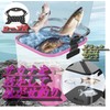 ASPALAND Transparent Water Pumping Bucket, Foldable, Rope Included, Side Pockets,