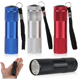 Sylanda Mini Torch, Pack of 4 LED Torch Children Aluminium Torch Small with Lanyard for Outdoor Camping Hiking Hunting Backpacking Fishing Urgent BBQ (White Light)